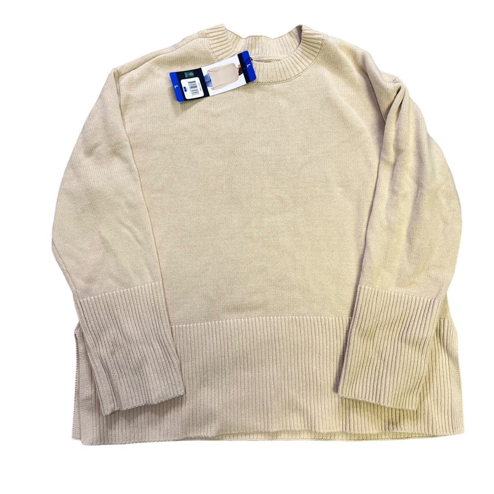 GAP Womens Taupe Crew Neck Ribbed‎ Knit Pullover Sweater Size Large NWT 1753866